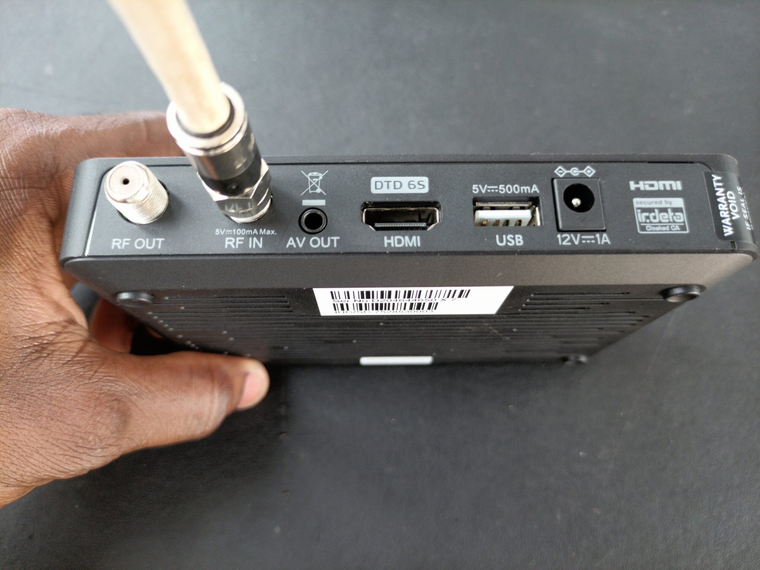 Antenna cable (Coaxial cable) to Gotv decoder Connection
