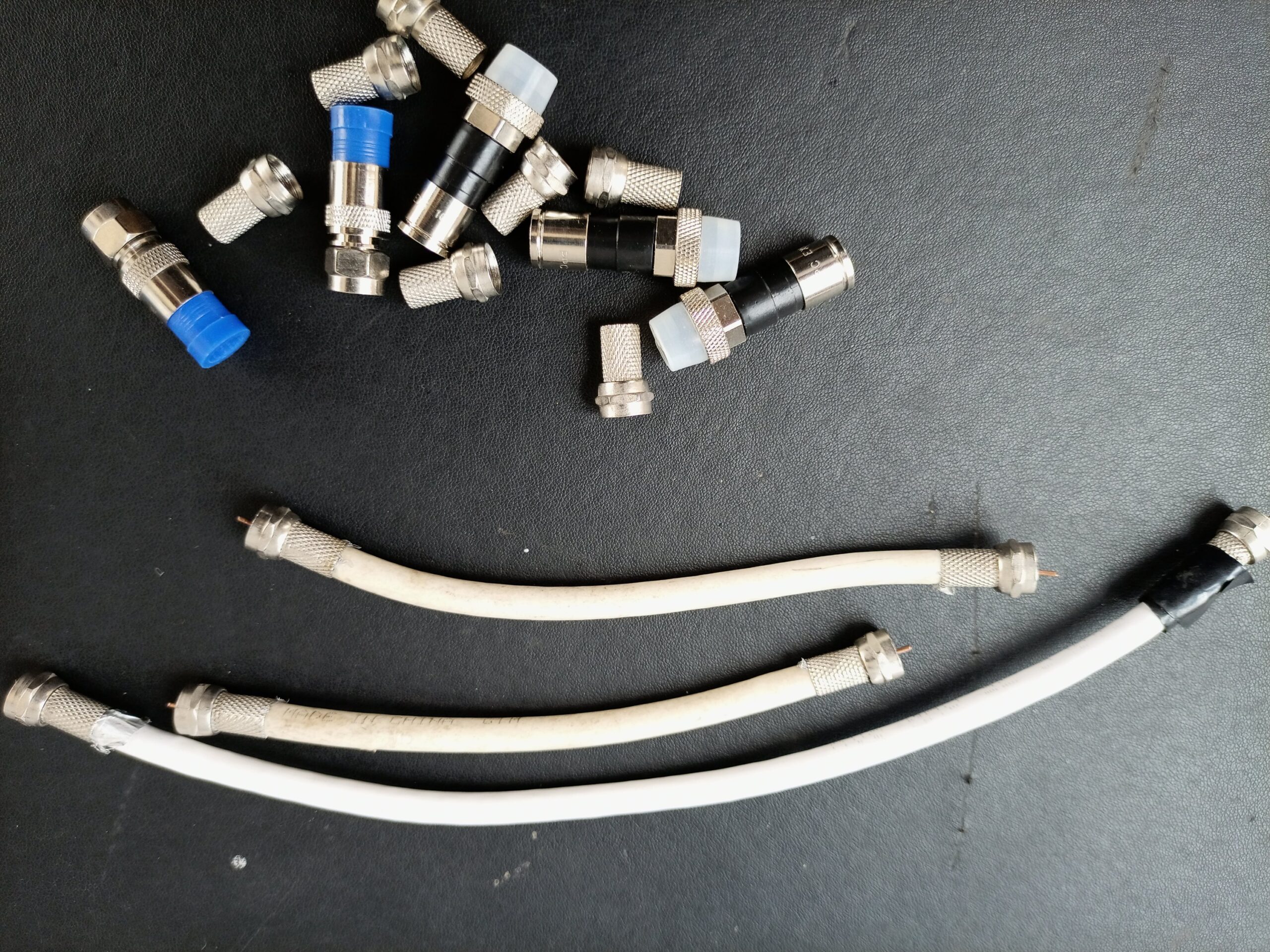 F-connectors and coaxial cable 